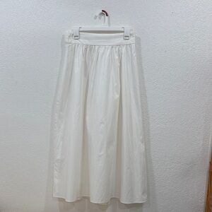 Sezane 100% Cotton White Skirt, Wide Waistband, Size 38 (European)